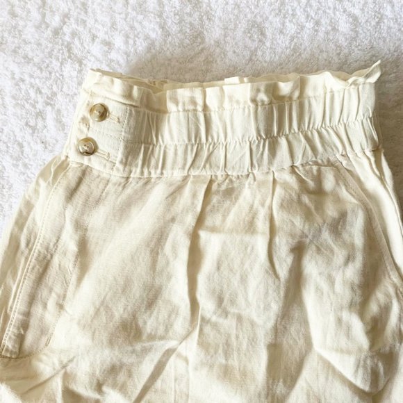 ✨NEW✨ Madewell Linen-Blend Pull-On Paperbag Shorts High-waisted Shorts - Picture 5 of 6